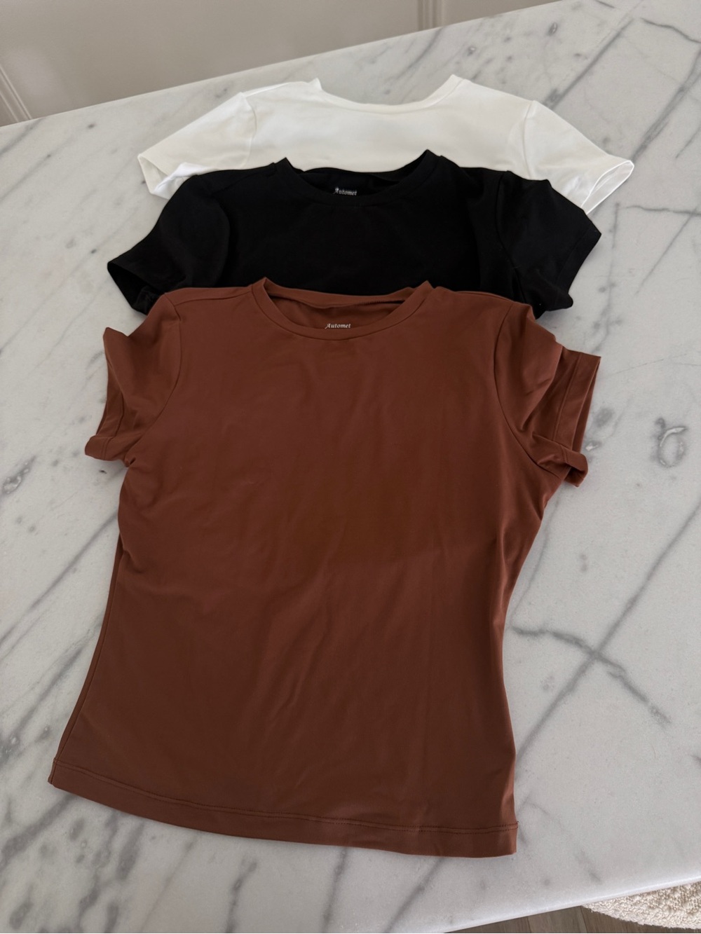 3-Pack Crew Neck Tee Set - White, Black, Brown